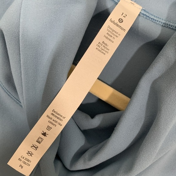 Lululemon Melodic Movement Long Sleeve Cascade Blue Cowl Neck size 12 - Picture 4 of 14